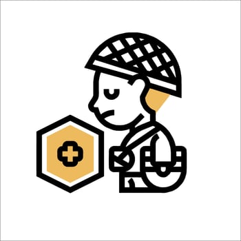 A soldier holding a shield and a cross vector