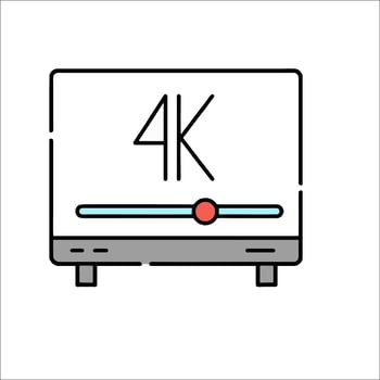4k tv icon illustration vector