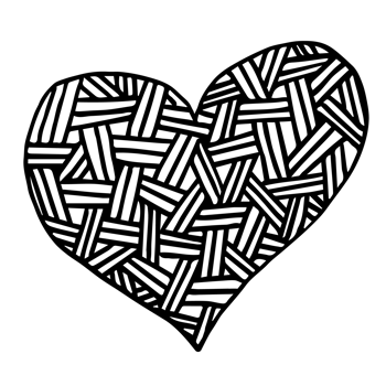 Simple heart icon. Hand-drawn hatching lines style, black contour. Sketch doodle. Valentine's, love, isolated element png