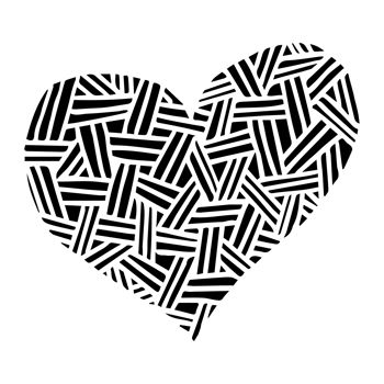 Simple heart icon. Hand-drawn hatching lines style, black solid color. Sketch doodle. Valentine's, love, isolated element png