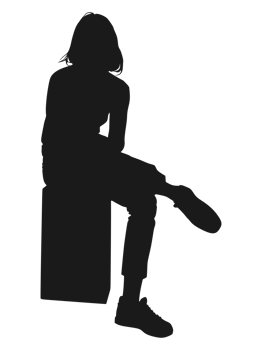 woman sitting in a box png