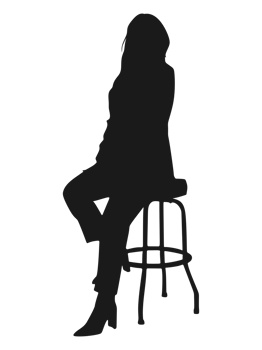 adult woman sitting in a bar stool png