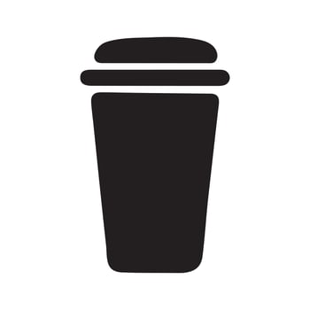 icon cup of coffee. Paper cup logo template. Takeaway concept. Illustration isolate on white background. Flat design vector