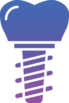 Dental Implant Illustration Icon vector