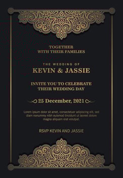 Luxury Invitation card design vintage style vector