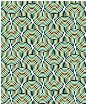 Abstract Geometric Lines Waves Background Seamless Print Pattern, Line Art with Multicolor Combination. vector