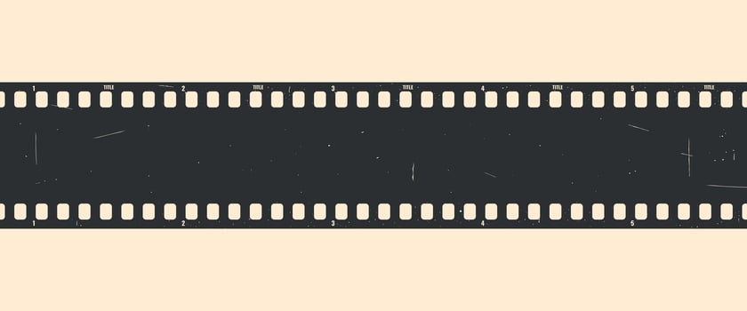 Vintage movie film strip. Film strip with grunge texture. Cinema and filmmaking concept vector