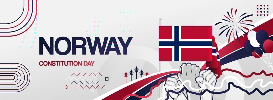 Happy constitution day Norway. Creative greeting card for Norway national day vector