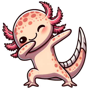 Dabbing Axolotl Cartoon png