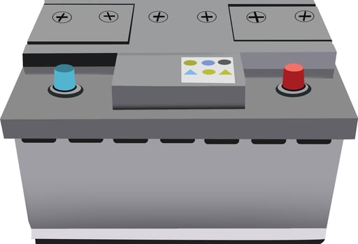 An illustration of a car battery vector