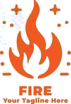 Simple Logo Fire Illustration Silhouette vector