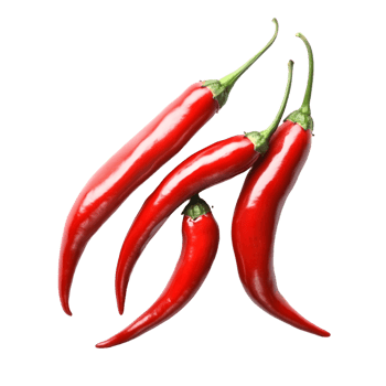 Three Red Chili Peppers Arranged in a Curved Pattern png
