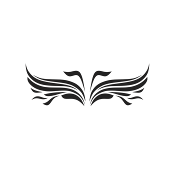 black bird wings logo. Can be used for tattoos or stickers png