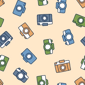 Camera Seamless Pattern illustration for Print, Wallpaper, Decoration. vector