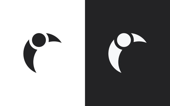 Minimalist man moon logo. Modern style moon logo vector