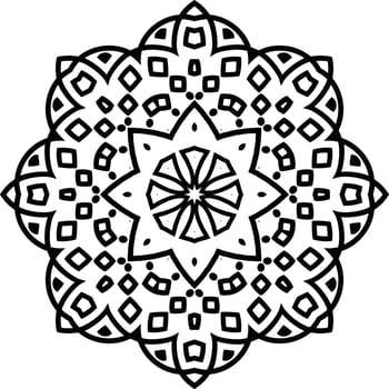 Mandala Coloring Circular Pattern in Form of Mandala With Flower for Henna, Mehndi, Tattoo, Decoration Decorative Ornament in Ethnic Oriental Style. vector