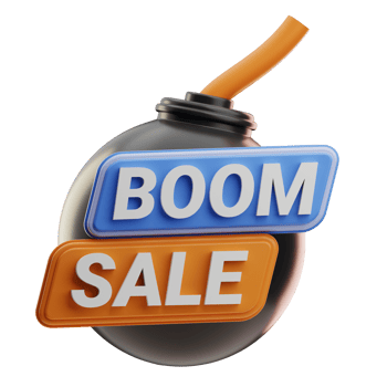Boom Sale sale badge illustration 3D png