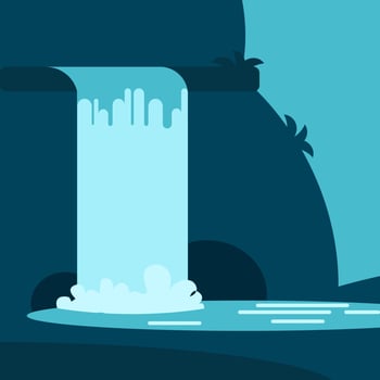 Waterfall minimalist icon vector