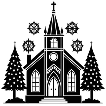 Christmas church illustration vector