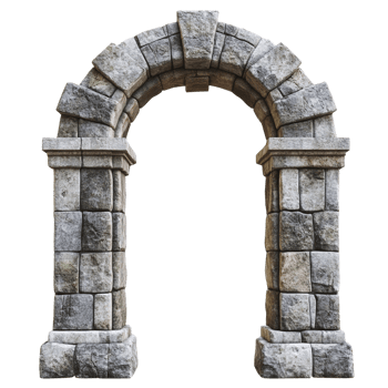 Ancient Stone Archway with Weathered Blocks png