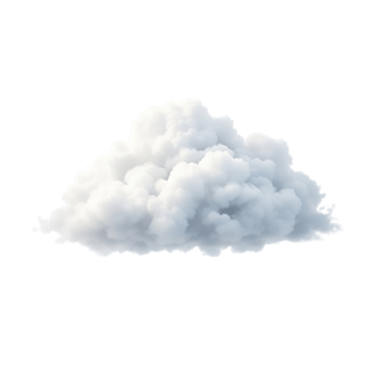 Single fluffy cloud isolated on a transparent background png