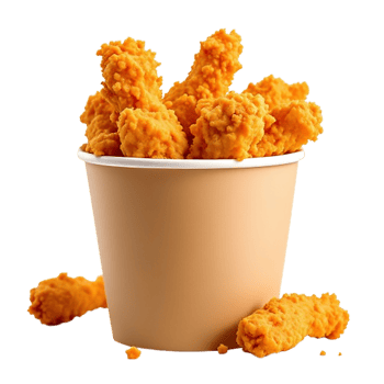 Bucket of Crispy Chicken on Transparent Background png
