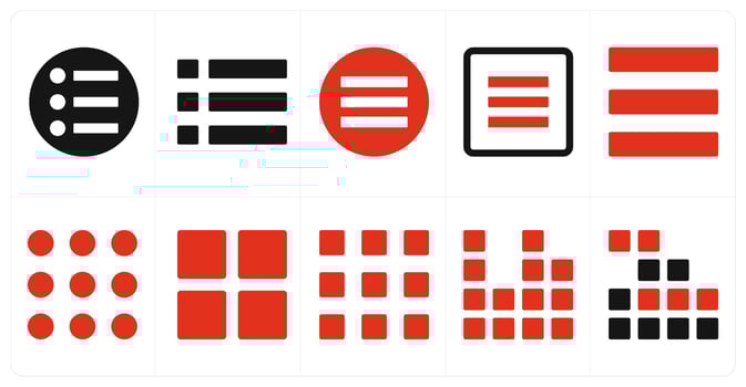 A set of 10 mix icons as bullet list, list, mobile menu vector