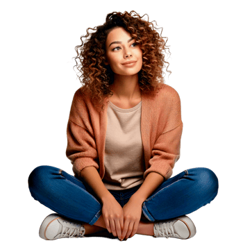 sitting woman in jeans png