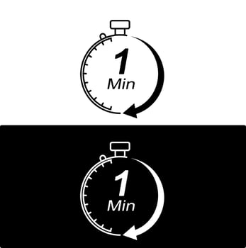 The first minute stopwatch icon vector