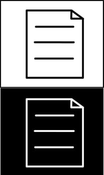 Two black and white icons of a document and a piece of paper vector