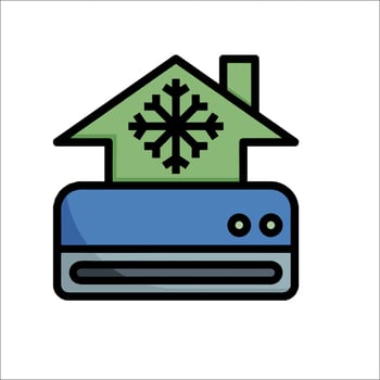 Air conditioner with snowflake icon vector