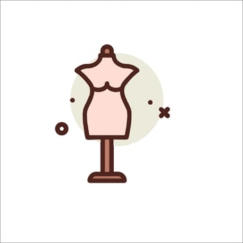 A mannequin on a stand with a dress on it vector