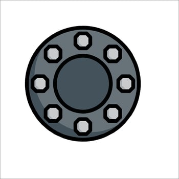 A black and white illustration of a round object vector