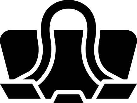 A black and white logo of a bag vector