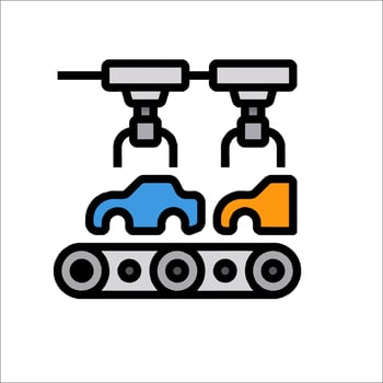 Car factory line icon illustration vector