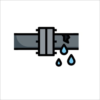 Water pipe icon vector