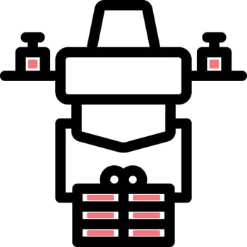 A black and white icon of a machine vector