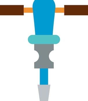 A blue and gray tool with a handle vector