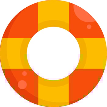An orange and yellow life preserver on a white background vector