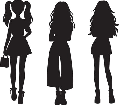 Girls fashion model icon vector