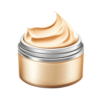 Cosmetic Cream in Open Pot for Beauty and Skincare Applications Transparent Background png