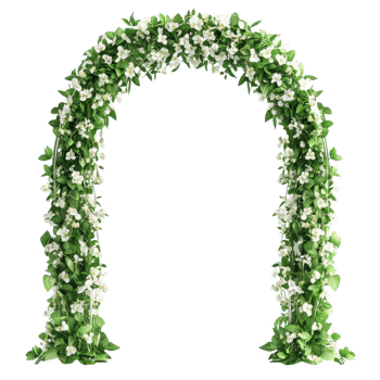 Elegant Wedding Arch Decorated with White Flowers for Celebrations Transparent Background png