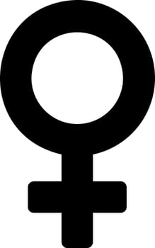 A female symbol with a black outline vector