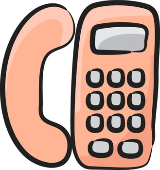 A cartoon phone with a dial and a button vector
