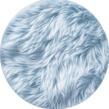 Soft Round Light Blue Faux Fur Rug for Cozy Interiors Transparent Background png