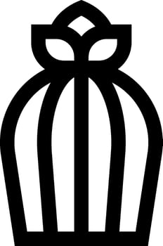 A black and white image of a birdcage vector