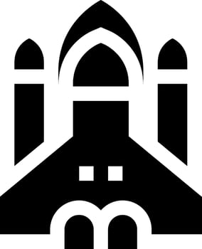 A black and white logo of a mosque vector