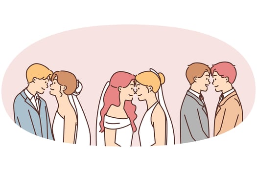 Variable wedding, illustration set vector