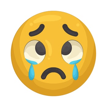 Illustration of crying emoji vector
