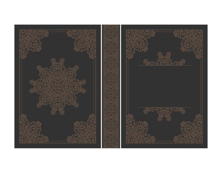 Ornamental book cover design template vector